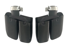 Square Exhaust Tips Brushed/Black for Porsche Macan Base 2.0 2014-2018