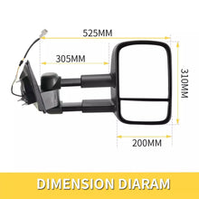 2x L+R Extendable Towing Mirrors For Mazda BT-50 UP UR 2012-2019 Black