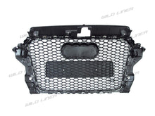 Gloss Black Sport Mesh Honeycomb Front Grille For Audi A3/S3 8V 2013–2016