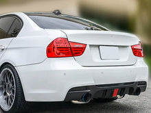 Gloss Black Rear Diffuser w/ LED Light For BMW E90 E91 M Sport 2005–2012
