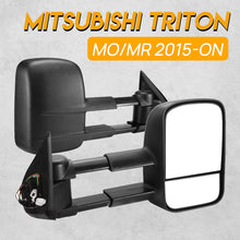 Pair L+R Extendable Towing Mirrors Black for Mitsubishi Triton MQ MR 2015-2023