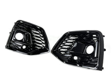 Pair Front Bumper Fog Light Grille Covers Gloss Black Audi Q5 S-Line SQ5 2021-2025