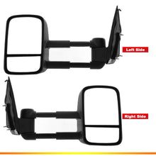 Black Manual Extendable Towing Mirrors For Nissan Navara D40 2005-2015
