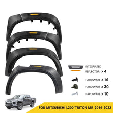 6pcs Matte Black Fender Flares Guard Trim Protector For Mitsubishi Triton MR 2019-2023 Dual Cab