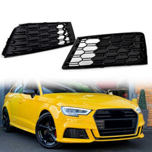 Pair Front Bumper Honeycomb Fog Light Grilles Audi A4 B9 Non-S-Line 2017-2019