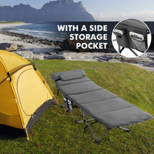 Travel Camping Cot Folding Retractable w/Removable Mattress & Carry Bag