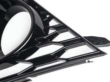 Pair Front Bumper Honeycomb Fog Light Grilles Audi RS6 2014-2018