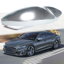 Matte Chrome Mirror Cover Caps for 2019-2023 Audi A6 C8 S6 S7 A7 No Assist mc70