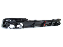 Gloss Black Rear Diffuser w/ LED Light + Exhaust Tips for Audi A5 S-Line S5 Sport 2020-2023