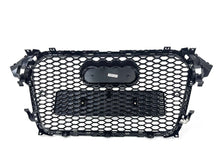 RS4 Style Gloss Black Honeycomb Front Grille For Audi A4 S4 B8.5 2013–2016
