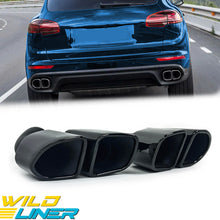 Square Exhaust Pipe Tips Black fit for Porsche Cayenne Base 2015 2016 2017 2018