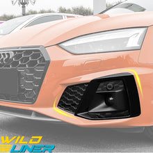 Left+Right Fog Light Grille Covers Bezels Fit Audi A5 S5 B9 2020-2024
