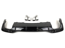 Gloss Black Rear Diffuser w/ Chrome Twin Exhaust Tips for Audi A5 S-line 2020-2023