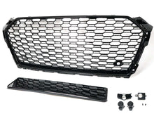 For 2017-2019 AUDI A5 S5 B9 Honeycomb Front Bumper Grille Grill Gloss Black