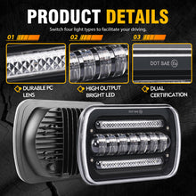Pair 7x6" 5x7" inch LED Headlights Hi/Lo Beam w/DRL For Toyota Hilux 1983-2004