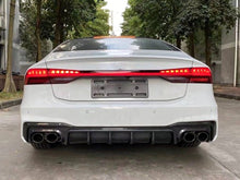 Glossy Black Rear Diffuser Lip + Exhaust Tips for Audi A7 Sedan S-Line 2019-2023 di85