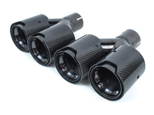 Dual Carbon Fiber Exhaust Twin End Tips Tail Pipe Pair for BMW 63mm in 101MM out