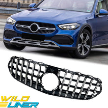Chrome GT Front Bumper Grille for Mercedes W206 S206 C200 Non-AMG 2022-2024