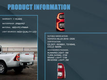 Red LED Tail Lights Rear Lamp For Toyota Hilux SR5 2015-2020