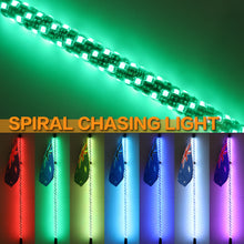 Pair 3FT LED Whip Chasing Antenas Light RGB W/ Remote For ATV Polaris UTV Buggy