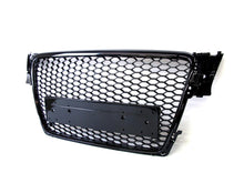Badgeless RS4 Style Gloss Black Honeycomb Front Grille For Audi A4 S4 B8 2009–2012