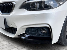 For 2013-2014 BMW 2-Series F22 M Sport Front Bumper Splitters Side Canards Cover Trim Glossy Black