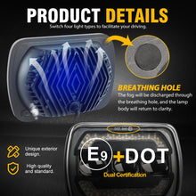 Pair 7x6'' 5x7'' LED Headlights Hi/Lo Halo Turn DRL for Toyota Hilux 1983-2004
