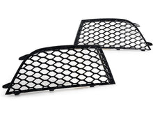 Pair Front Bumper Honeycomb Fog Light Grilles Audi RS4 2013-2015