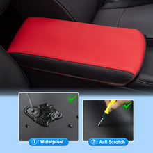 Car Center Console Armrest Cover Protector Mat Red For 2019-2025 Mazda 3