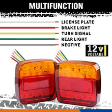 26 LED Trailer Tail Light Kit Pair Plug 5 Core Wire Caravan Ute Waterproof 12V