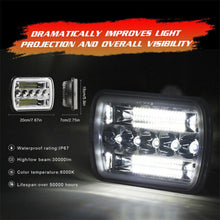 Pair 7x6'' 5x7'' LED Headlights HI/LO/DRL/TURN SIGNAL For 1983-2004 Toyota Hilux