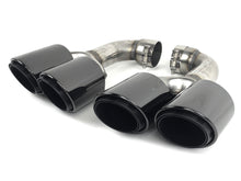 Left + Right Black Exhaust Tips Twin Muffler Pipe for VW Touareg 2011-2018