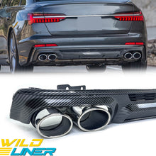 RS6 Style Rear Diffuser W/ Black Exhaust Tips For Audi A6 C8 S-Line 2019-2024