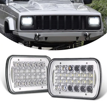 Pair 5x7'' 7x6'' 72W LED Headlight Square + White DRL High Low Beam for Jeep Wrangler YJ XJ Toyota GMC Trucks