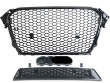 RS4 Style Gloss Black Honeycomb Front Grille For Audi A4 S4 B8.5 2013–2016