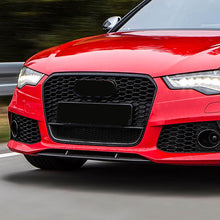 Glossy Black Front Mesh Grille Grill For Audi A6 S6 C7 2012-2015 fg66