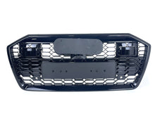 RS6 Style Black Front Bumper Grill for Audi A6 C8 S6 2019-2024 with ACC