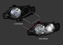 Pair Headlights Black + LED Globes For Ford Falcon FG XR6 XR8 Turbo 2008-2011