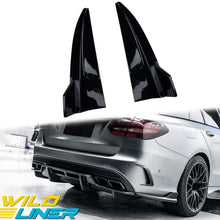 Gloss Black Rear Bumper Splitter Side Canards for Mercedes C-Class S205 Wagon AMG 2015-2021