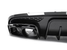 Carbon Fiber Style Rear Bumper Diffuser w/ Black Muffler Tips For Mercedes W205 S205 AMG 2015-2021