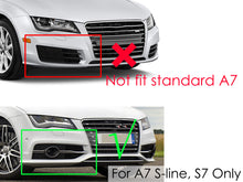 For 2012-2015 Audi A7 S-Line S7 Honeycomb Front Bumper Fog Light Grille Cover Black/Chrome
