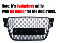 Badgeless Gloss Black Honeycomb RS5 Style Front Grille For Audi A5 S5 8T 2008–2012