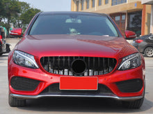 Gloss Black GT Front Grille For Mercedes-Benz W205/C205 Sedan & Coupe 2015–2018 (No Camera)