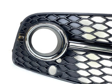 Black+Chrome Fog Light Grille Covers Left+Right Audi Q5 S-Line SQ5 2013-2017