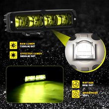 2x 6" LED Work Light Bar Spot Pods Amber Fog Lamp Offroad Drving Trcuk & Wiring