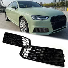 For 2017 2018 2019 Audi A4 B9 S-line S4 Fog Light Grille Honeycomb Mesh Grill Cover Left+Right