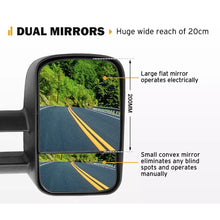 Pair L+R Extendable Towing Mirrors Black for Mitsubishi Triton MQ MR 2015-2023