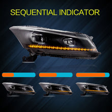 Pair LED Demon Eye HeadLights For Honda Accord 2008-2012 W/Sequential L+R