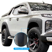 6pcs Fender Flares Wide Body Matt Black For Mitsubishi Triton MR 2019-2023 Dual Cap