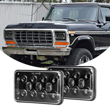 Pair 4x6'' 60w LED Rectangular Headlights High Low Beam + DRL for Truck FREIGHTLINER Chevrolet Off-road ATV UTV